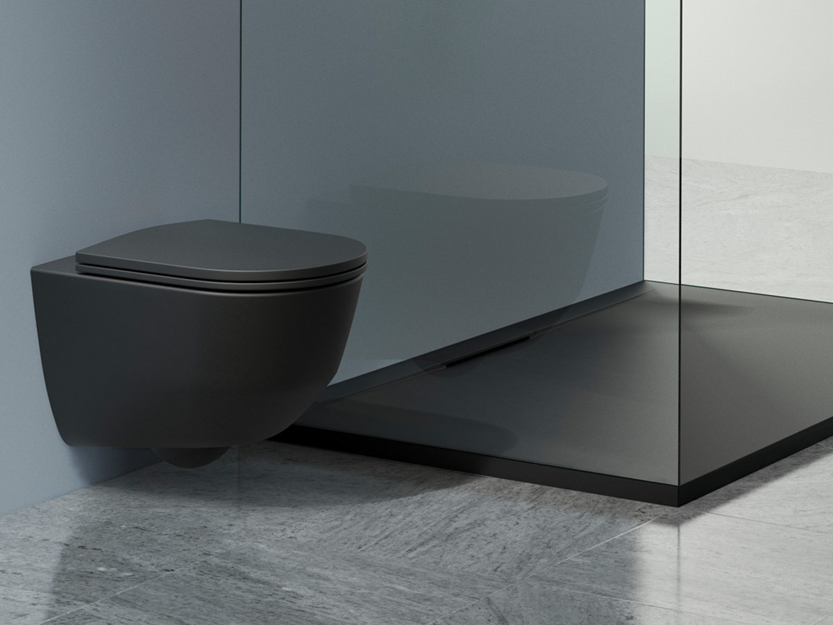 Geberit Monolith sanitary module for floorstanding toilet H: 101 cm, black  glass - 131003SJ6